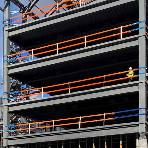 StrapRail installed on steel columns.