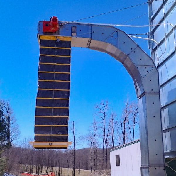 Superchute canvas chute providing dust control.